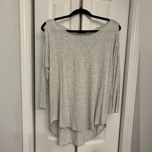 Paper Moon. Large. Cold shoulder shirt. Light heather grey